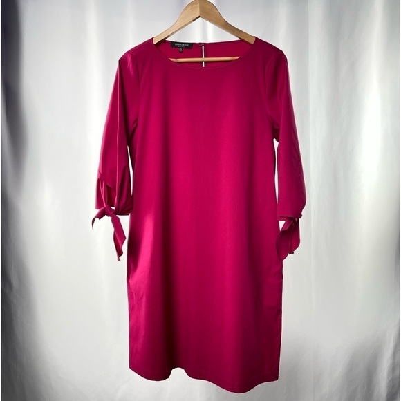 Lafayette 148 Paige Tie Sleeve Shift Dress in Berry Pink Size Medium - Picture 1 of 6